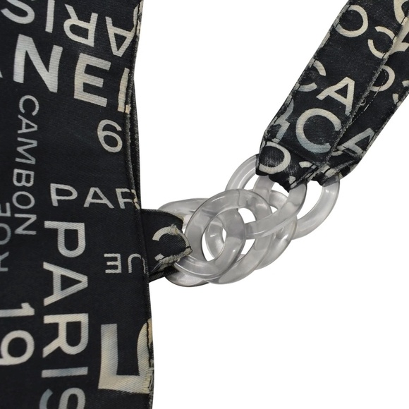 Chanel - "By Sea" - 31 Rue Cambon - Black Logo Canvas Tote Bag in Tie Dye Effect - Picture 10 of 13